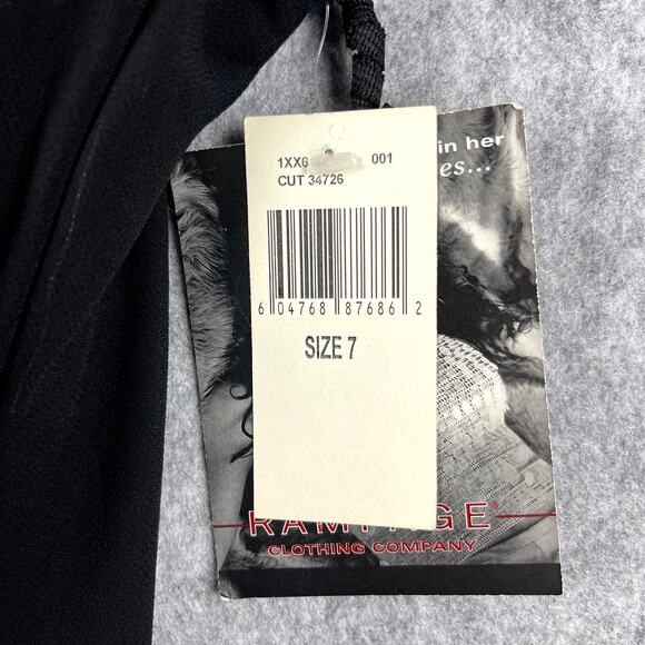 VTG Whimsigoth Witchy Fairy Maxi Dress Womens 7 Black Ruffle Y2K 90s Rampage NEW - Picture 9 of 14